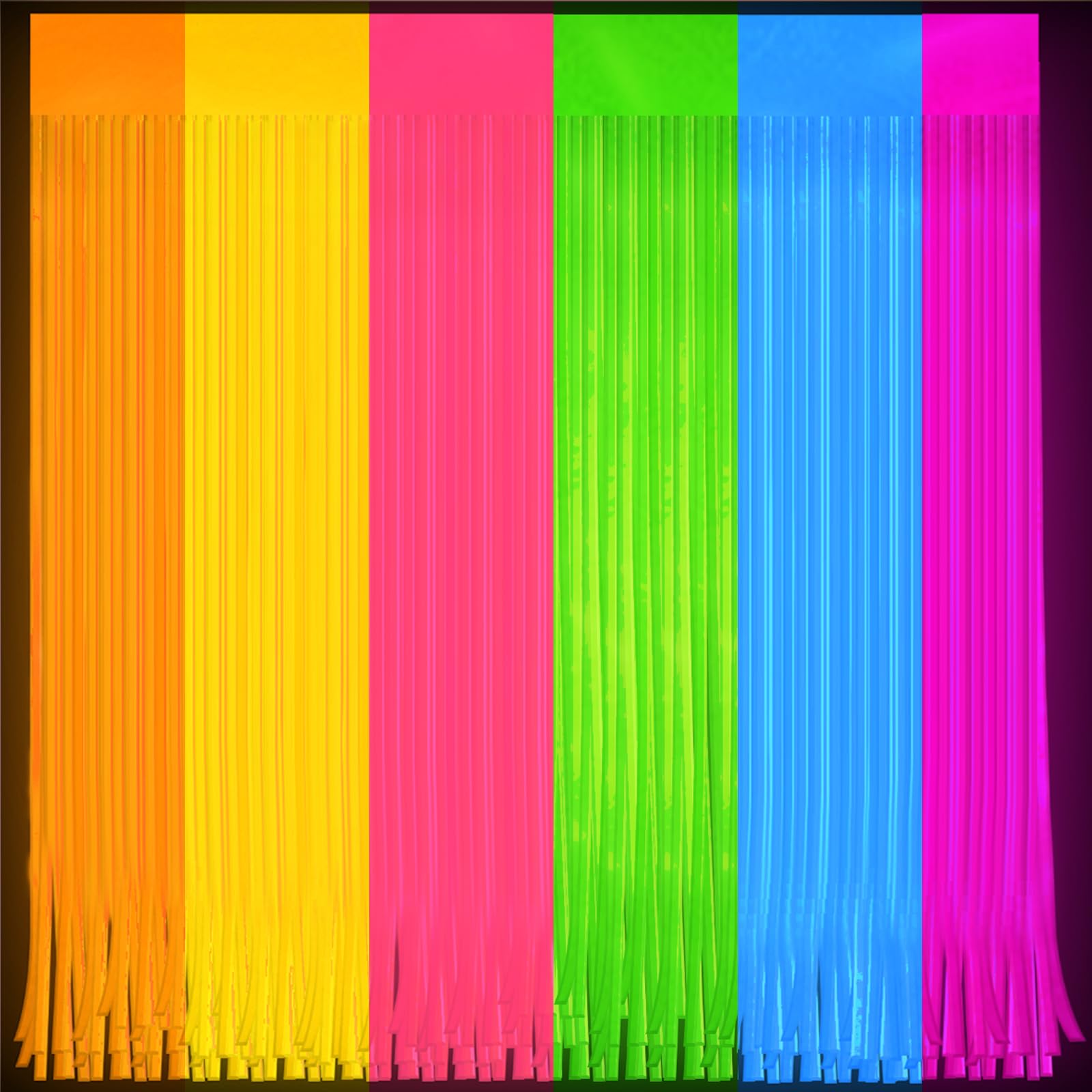 Photo 1 of Demonwer Glow Tinsel Foil Fringe Curtains