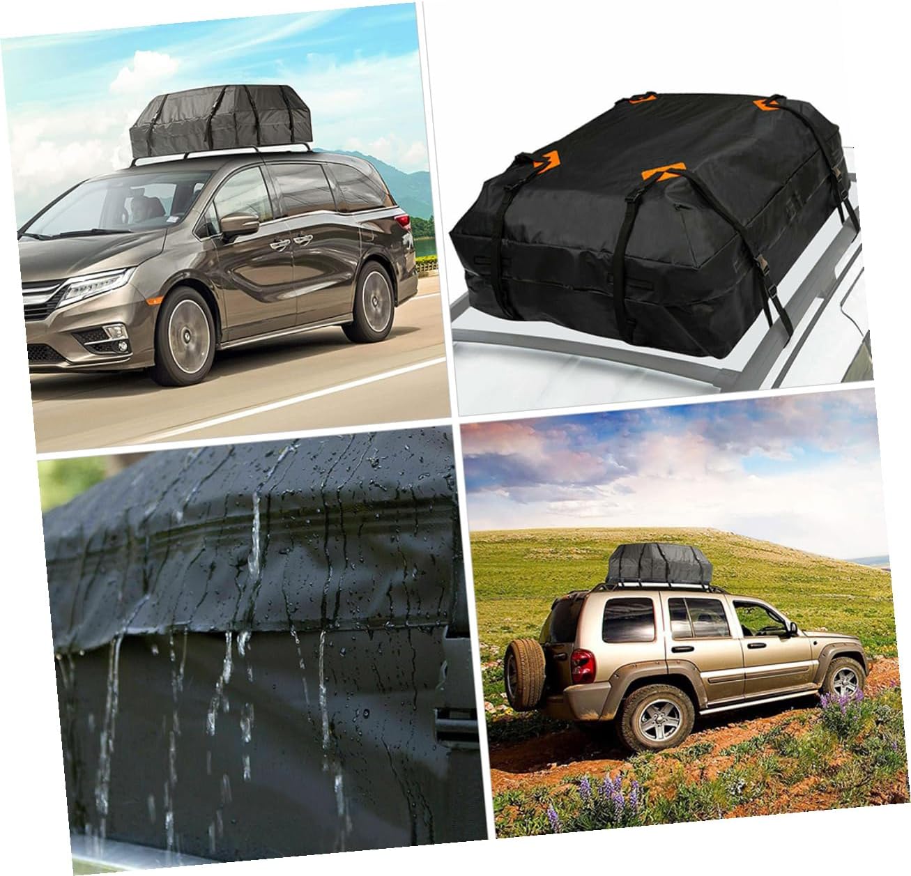 Vehicle Cargo Carrier Roof Bag with Non-Slip Mat Oxford Cloth Roof Luggage Storage for Cars Easy Install Auto Rooftop Carrier