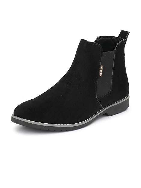Fentacia Men Synthetic Suede Chelsea Boots (black1