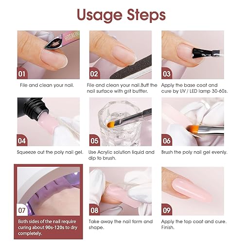 Miniatura 62 de ROSALIND Gel de extensión rosa suave y ópalo, 2 piezas de gel de uñas de ópalo de 2 onzas, kit de uñas rosa para decoración de uñas, gel rosa 2