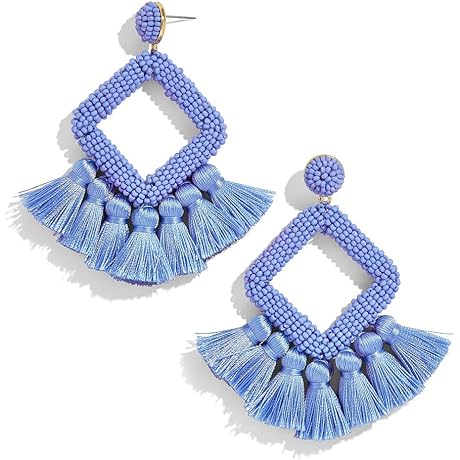 Elegant Periwinkle Earrings: Bohemian Charm for Women