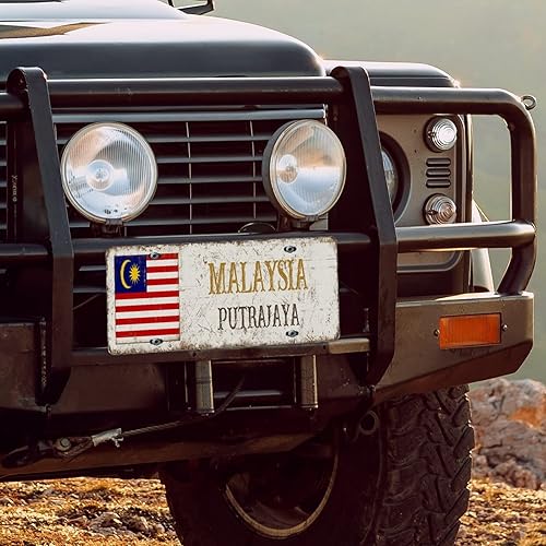Miniatura 10 de Matrícula de metal de Malasia con bandera nacional de Malasia, placa de matrícula de la ciudad de Kuala Lumpur, regalo de recuerdo del país, placas