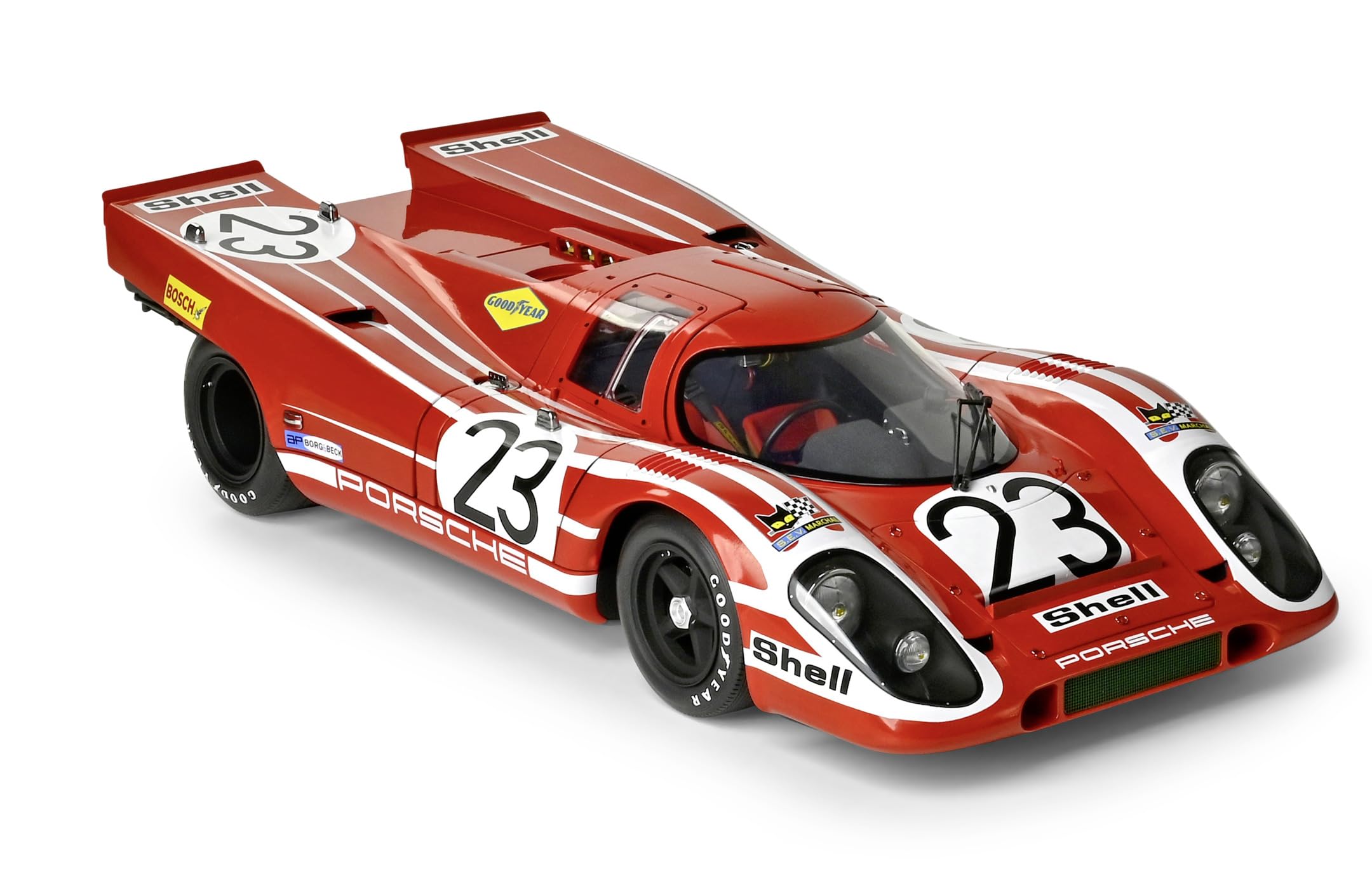 IXO Colecciones 1:8 Porsche 917KH #23 Salzburg - Construcción De Maquetas A Escala, Kit De Maquetas con Función Luz Y Sonido, Piezas Móviles, Carrocería Prepintada Roja