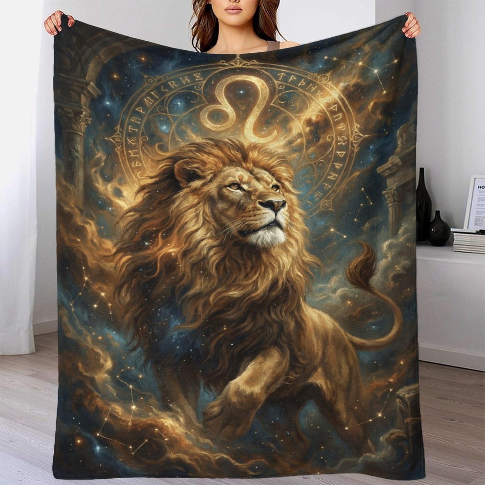 W7C8U2X3 Leo Zodiac for for Flannel Throw Blanket, Reading Couch Use