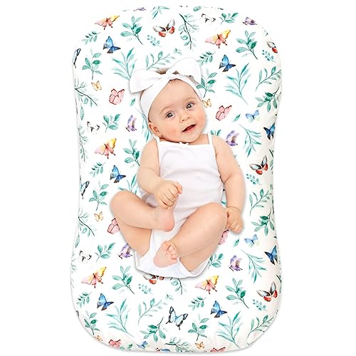 Miniatura 8 de Hooyax Baby Lounger Slipcover for Newborns, Removable Infant Floor Seat, Padded Lounger Cover with Animal Design