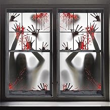 2PCS Halloween Haunted House Decoration Window Door Cover, Scary Zombie Hands Halloween Window Cling Poster, Creepy Garage, School Dormitory, Outdoor/Indoor, Skeleton Door Decoration