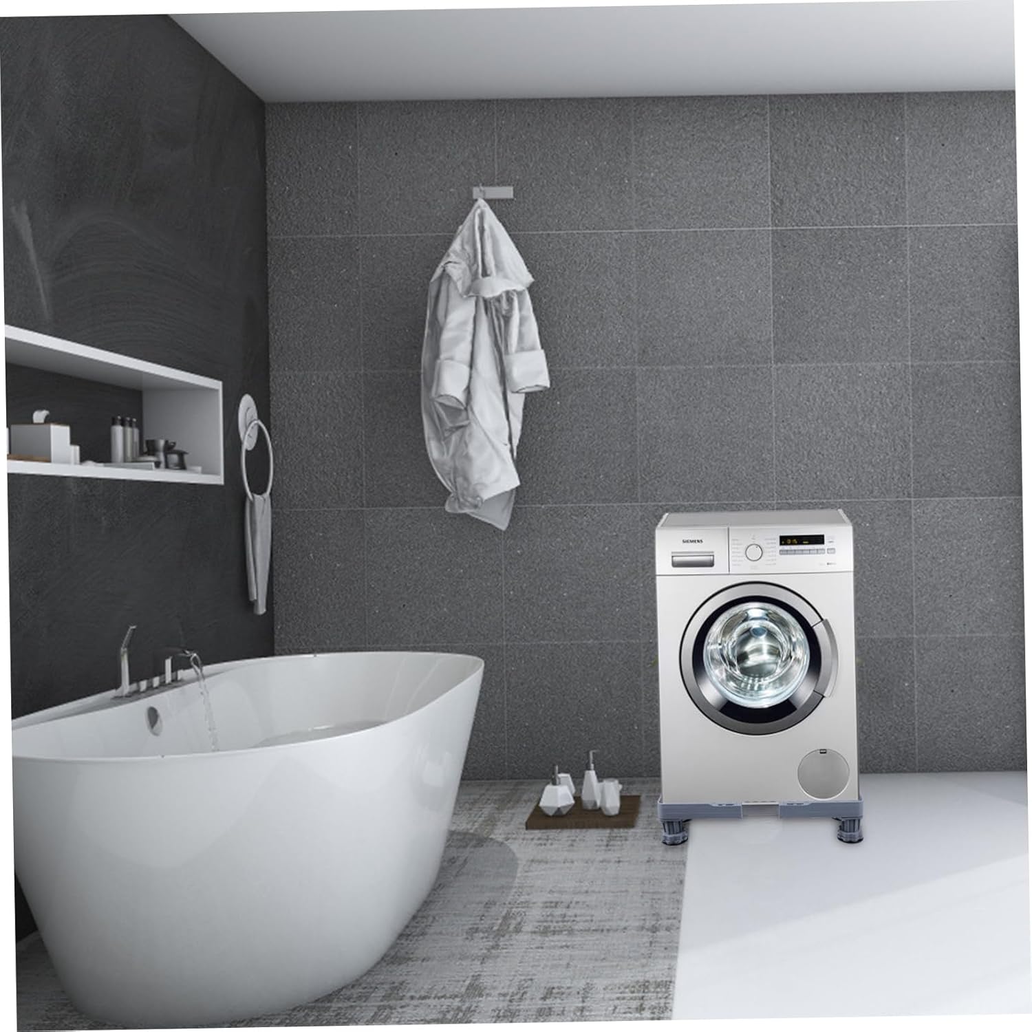 Angoily Multi-functional Adjustable Washer and Fridge Stand with Feet Base for Washing Machines Refrigerators and Dryers Heavy Duty Support for Home Use