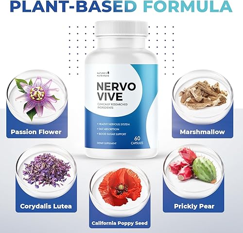 Miniatura 4 de Suplemento de apoyo nervioso Nervovive, suplementos de fórmula avanzada para la salud nerviosa, suplemento totalmente potente natural, máxima fuerza