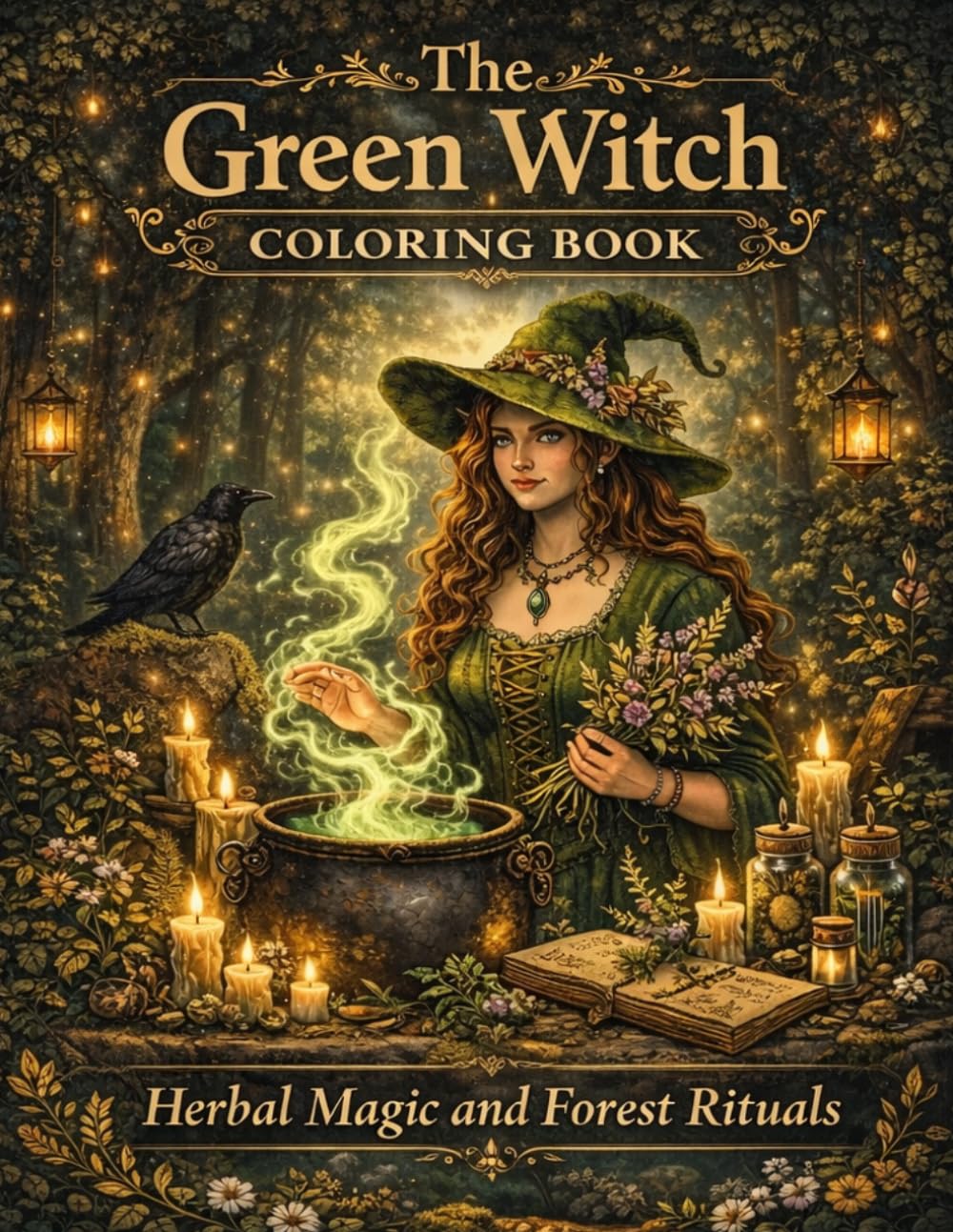 The Green Witch Coloring Book: Herbal Magic and Forest Rituals