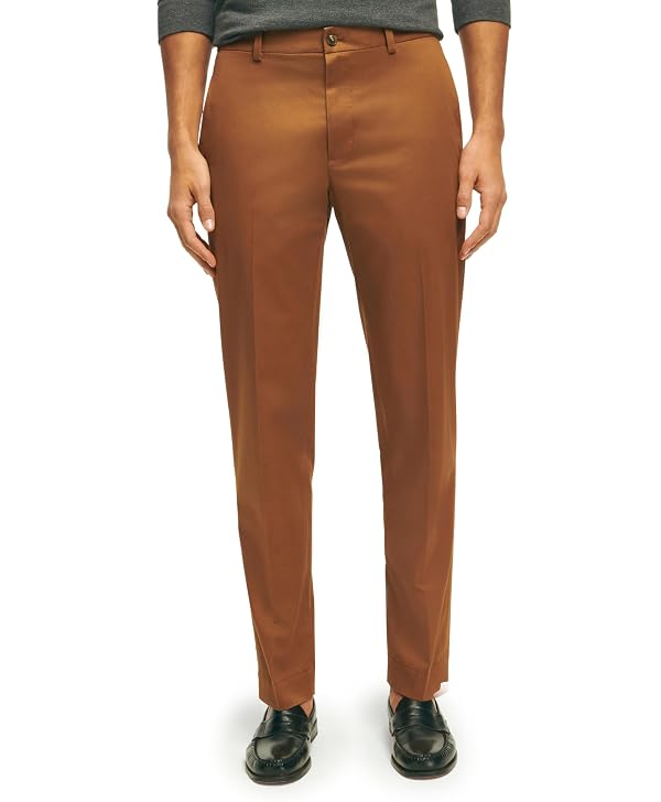 Brooks Brothers Men's Regular Fit Stretch Lightweight Advantage Chino Pants, Brown, 30W x 32L by Brooks Brothers - Used condition - US$89.22