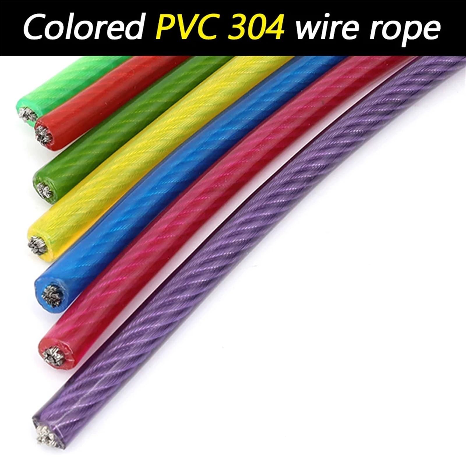 50/100,0 m Stahldrahtseil mit PVC-Beschichtung, Flexibles, weiches, mehrfarbiges Kabel, transparentes Aufhängeseil for Beleuchtungsvorhänge(Clear,50.0M,3.0mm)