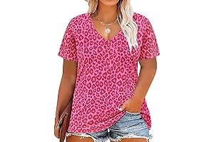 Women's Plus Size Pink Floral Tops