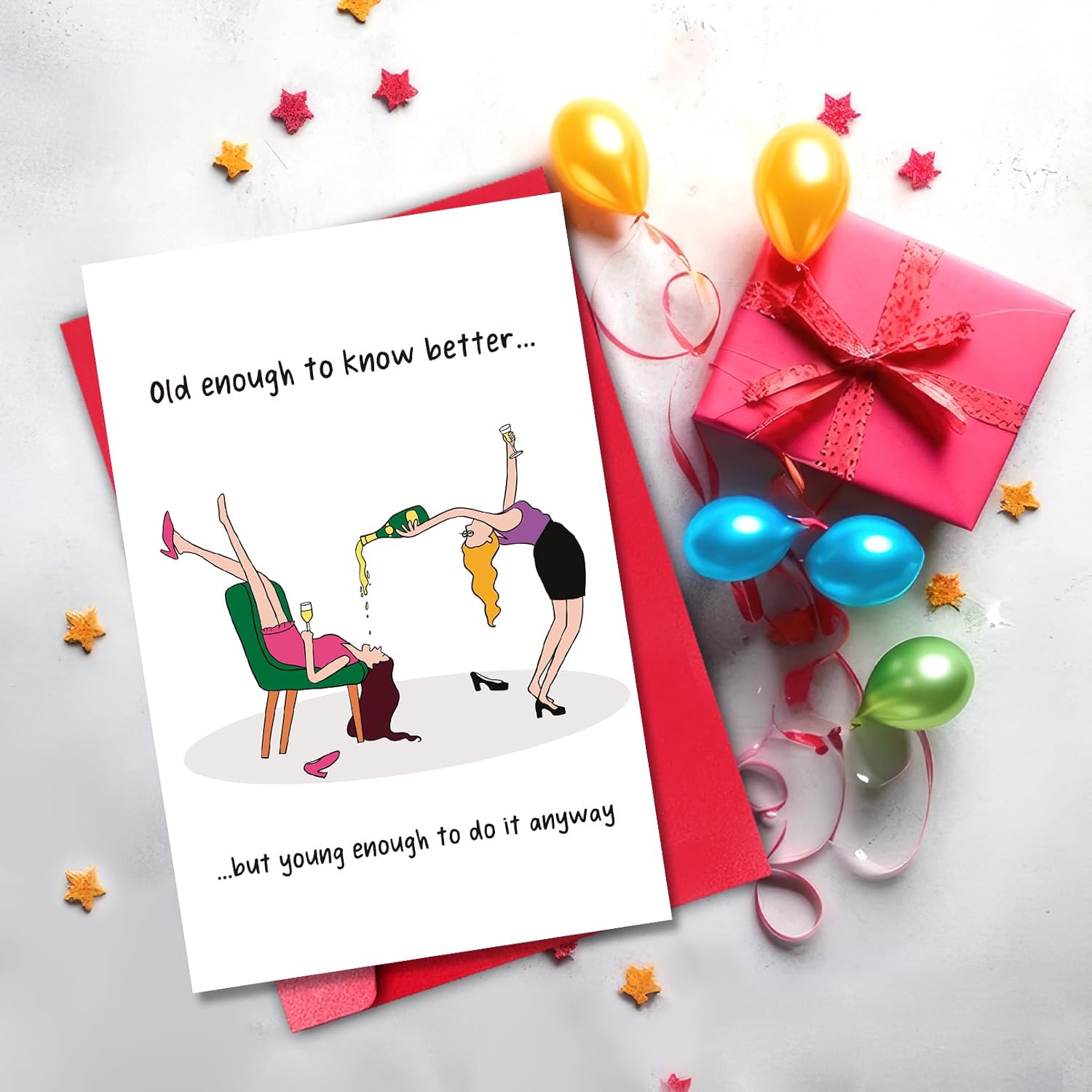 Female Friend Birthday Card Funny, Happy Birthday Card for Girls Mom Bestie Bff (Old Enough) - Image 4