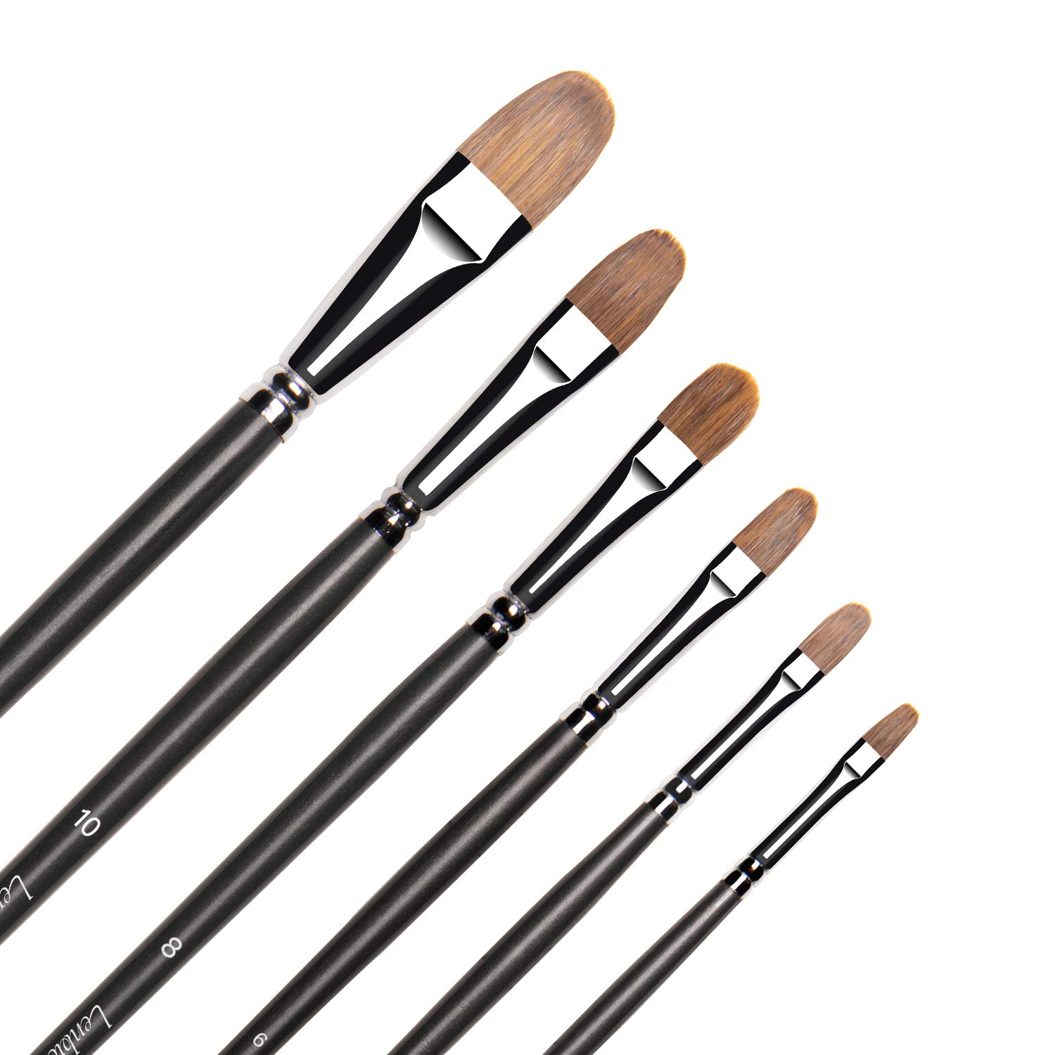 Buy Sable Watercolor Paint Brushes Flat Filbert Paint Brush Set for