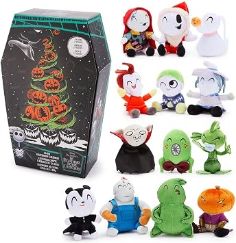 Disney Store Official The Nightmare Before Christmas 13-Day Halloween Countdown Calendar - Includes 13 Mini Disney Plush Toys Featuring Santa Jack Skellington, Sally, Zero, Oogie Boogie, and More