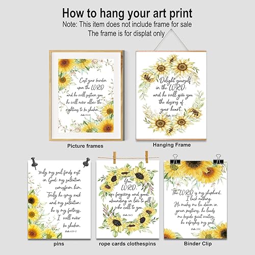 Miniatura 7 de Citas motivacionales positivas de la Biblia, versos de la Biblia, decoración de pared de las Escrituras, carteles de decoración de pared cristianos,