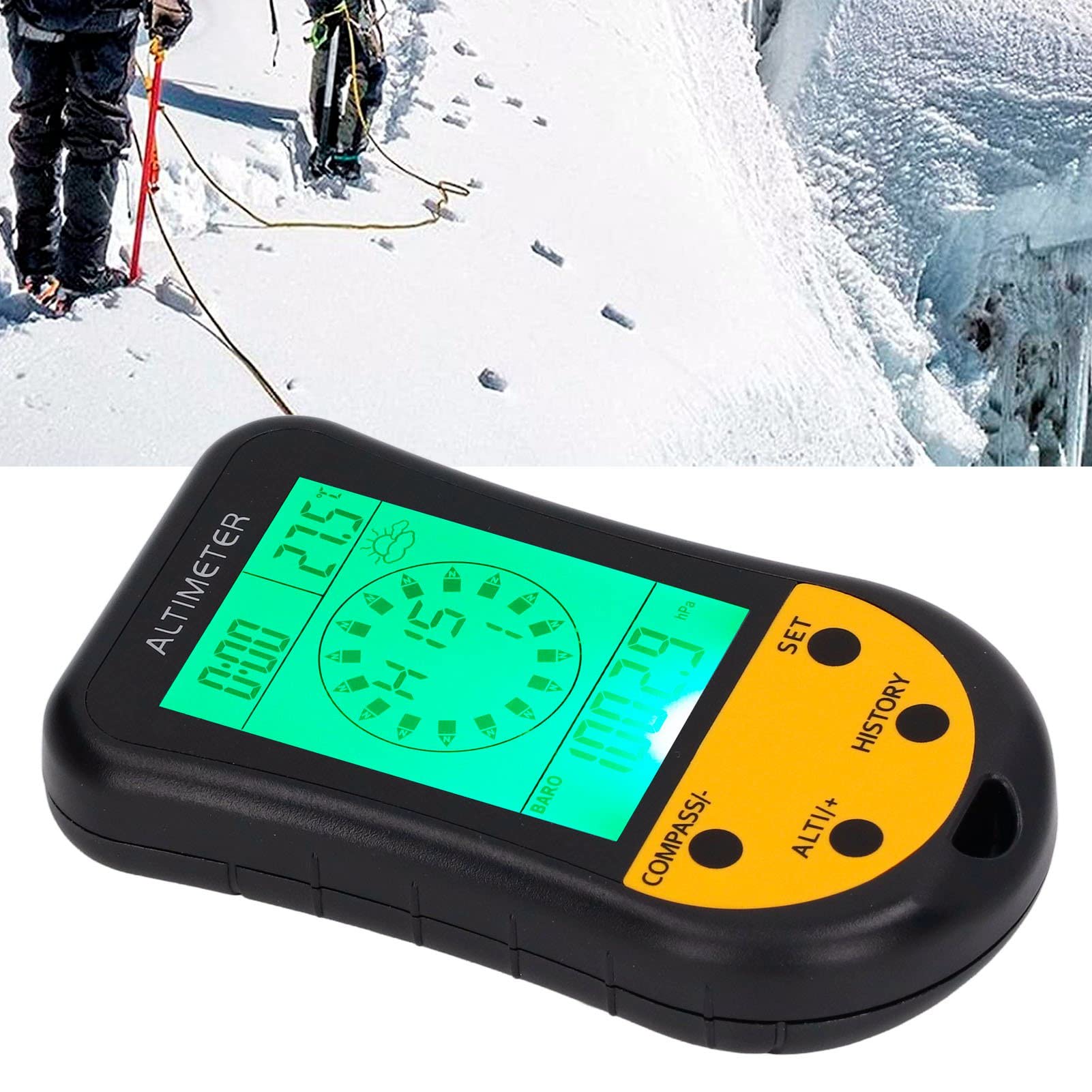 Altimètre Numérique 8 en 1 Baromètre Multifonction Thermomètre Météo Capteur Portable Compteur de Température Thermo Anémomètre Numérique