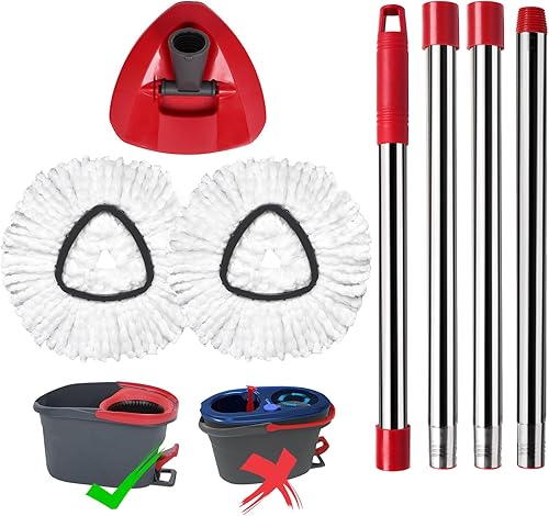 Cabezales de repuesto para trapeador, base de repuesto compatible con el sistema O Cedar EasyWring de 1 tanque, 2 repuestos de cabezal de trapeador