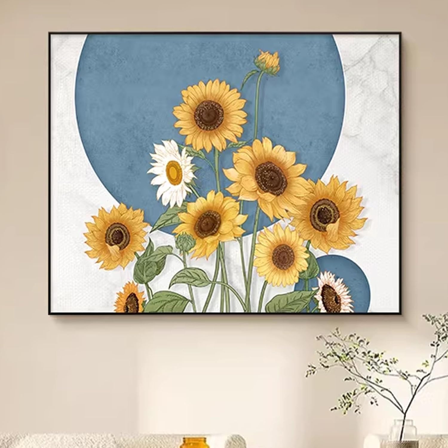 Meter Box Decorative Painting Electrical Panel Cover, Wall Mounted Fuse Box Covers Cabinet with Flip-top Door, Hide Breaker Boxes Cover for Living Room, Office(Color 2,60x50cm/23.6x19.6in)