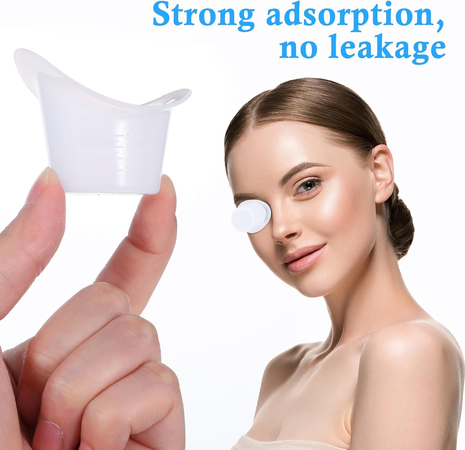 Gjinxi Eye Wash Cups, 2Pcs Reusable Silicone for Eye Wash Eye RinseKit with Clear Storage Container, Portable Eye Flush Kit for Eye Care, for Quick Relief Tired Eyes Cleaning Eye Dust