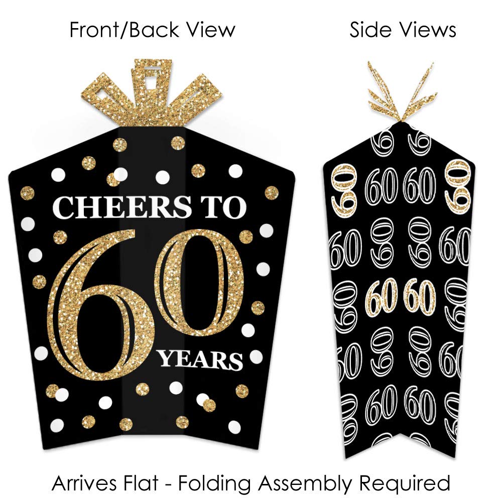 Amazon.com: Big Dot of Happiness Adult 60th Birthday - Gold