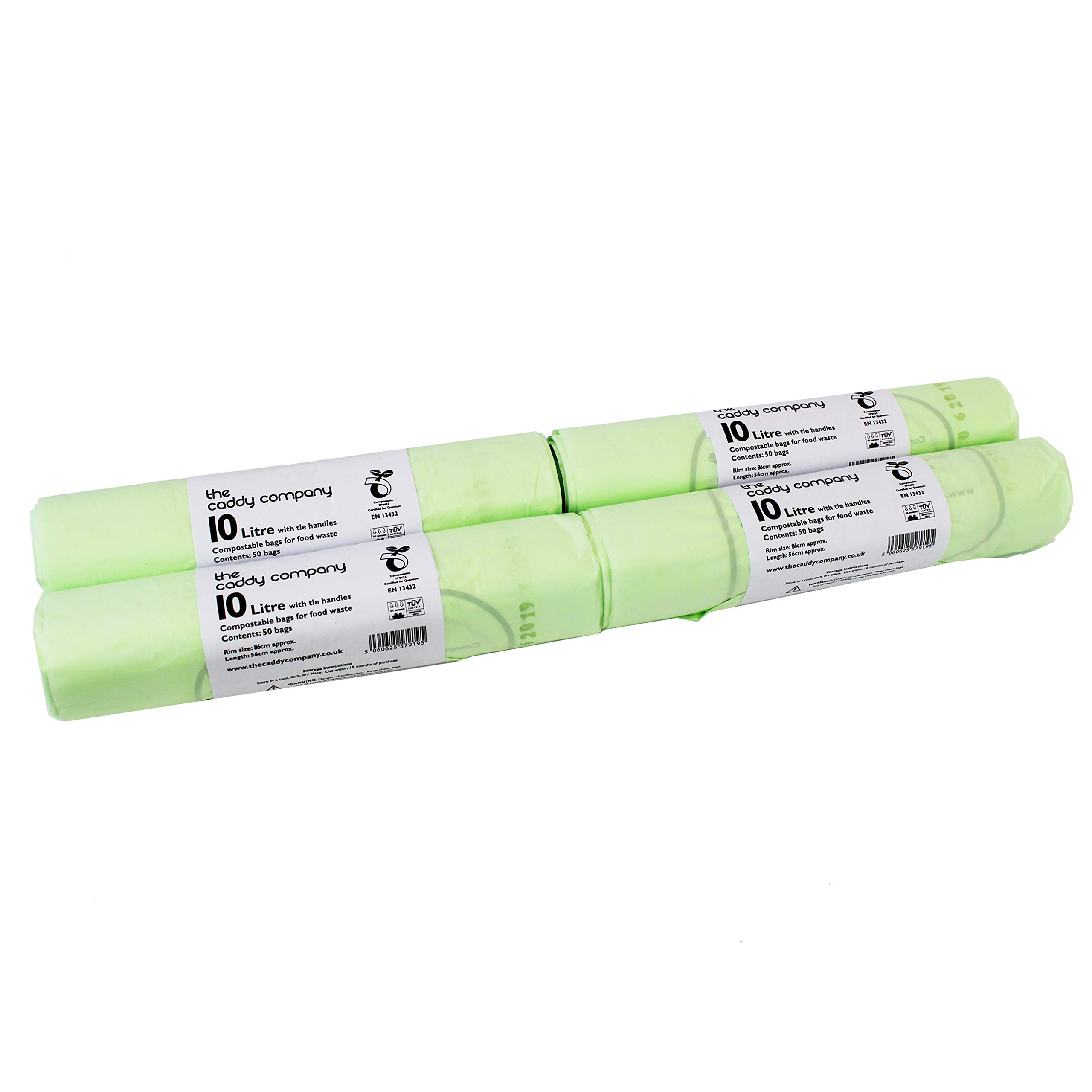 Buy 10L x 200 Tie Handle Compostable Kitchen Caddy Liners Large Food