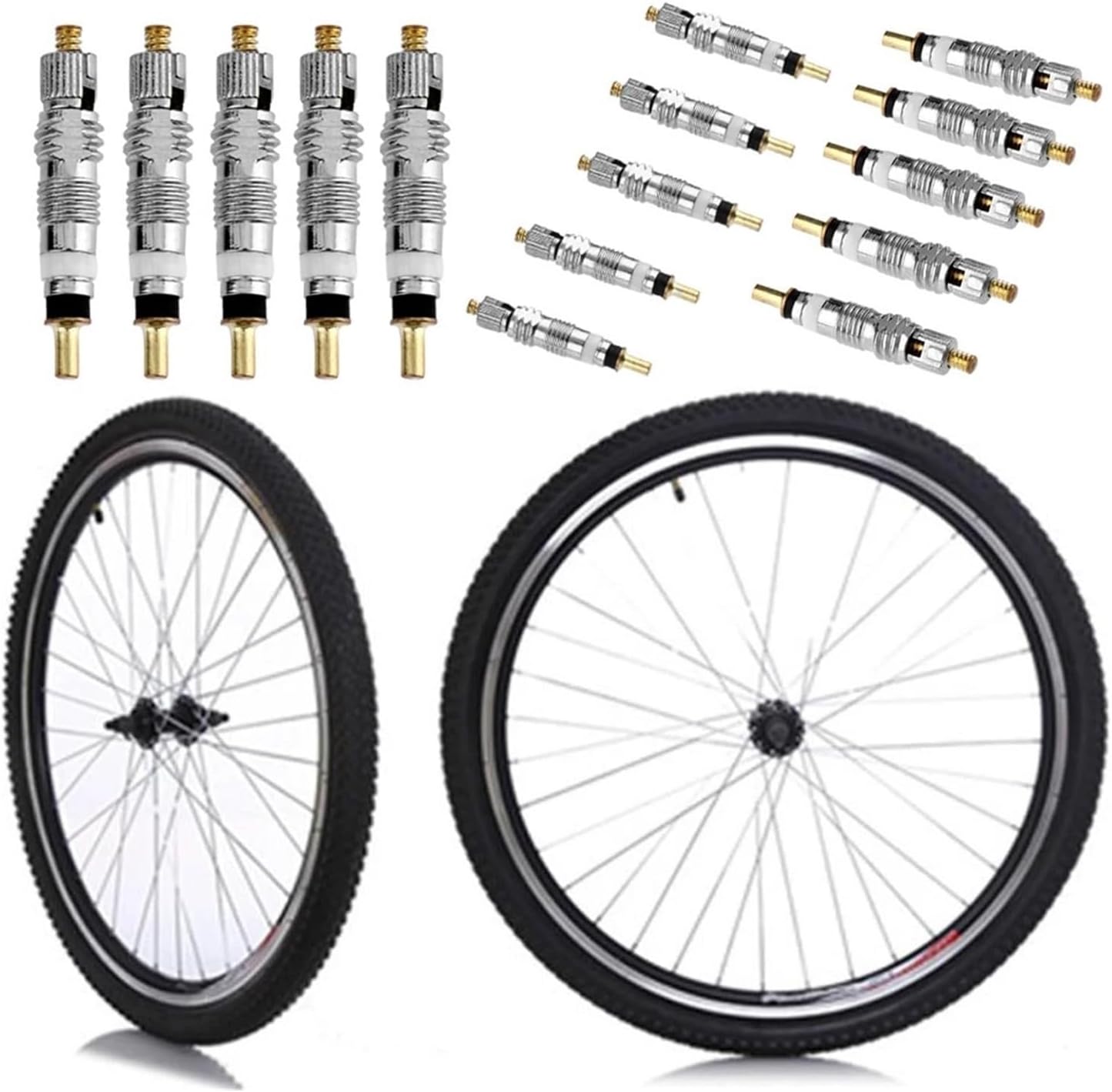 Valve Core 2-20Pcs Bicycle Valve Core Replacement Brass CNC Road Bike Tire Tubes Service Parts Repair Tool(50PCS 8x26mm)