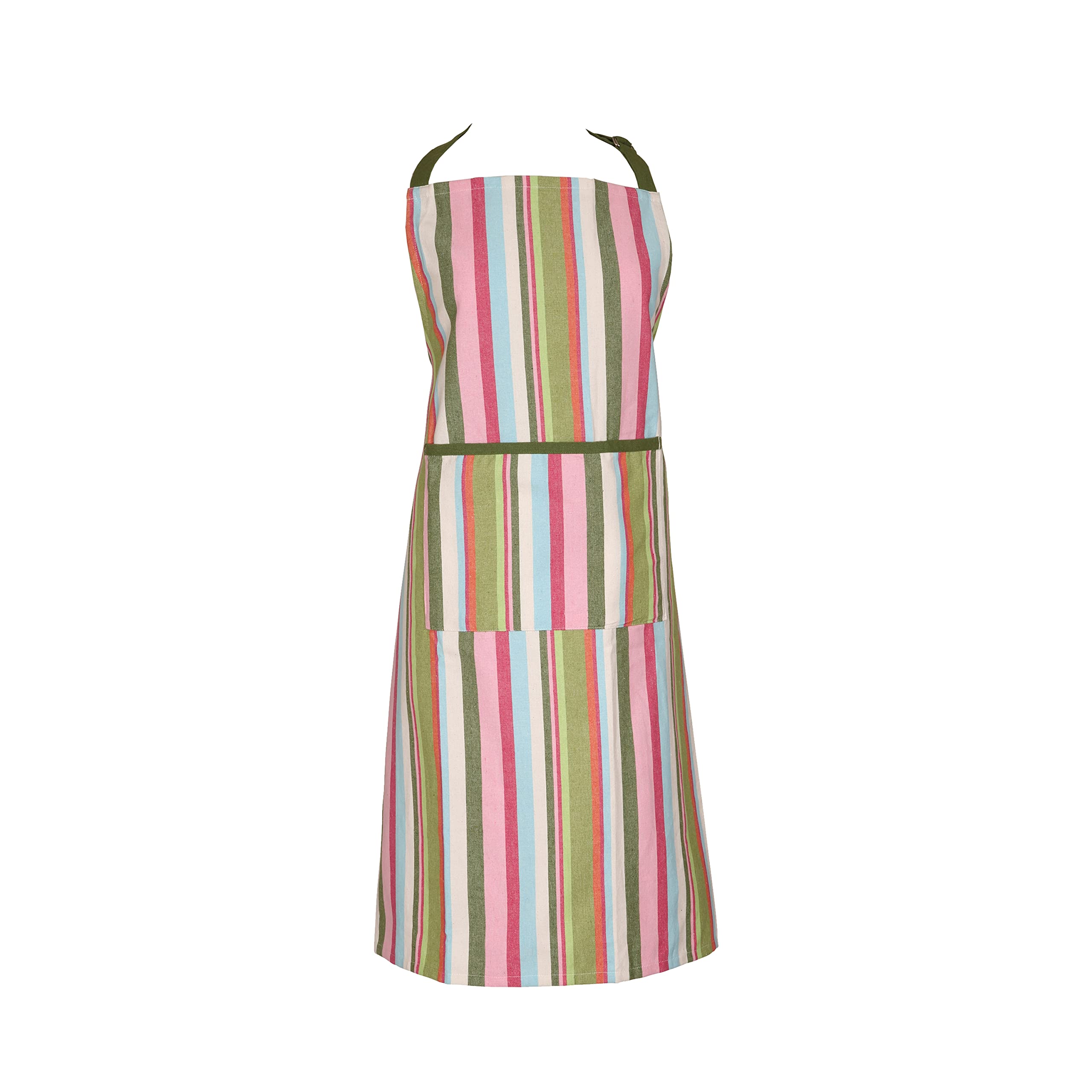 Dexam Recycled Cotton Striped Adult Apron - Green