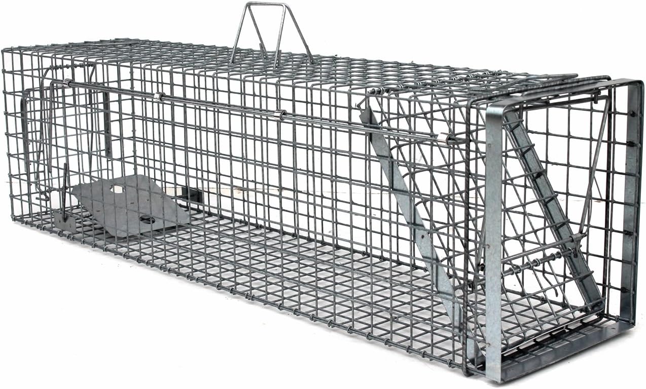 Zielonalapka HARDY. Strong Humane Animal Trap Cage 1 door, Capture Martens, Cats, Otters, Beavers, Foxes, Dogs and Raccoons, Size: 40" (102x34x34 cm) With Extra Bait.