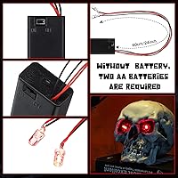 Vista 3 de 12 piezas de ojos LED de Halloween para máscara de ojos brillantes luces LED ojos con caja de batería, batería no incluida