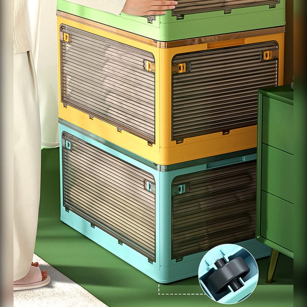JOYBOS, 2er Set Aufbewahrungsbox für Kleidung, 80 l (40 x 2), faltbar, aus Kunststoff