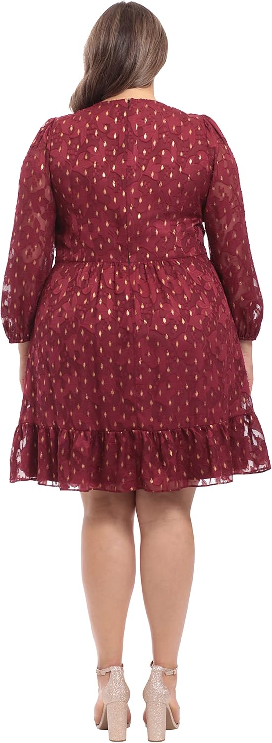 London Times Womens V-Neck Ruched Waist Tiered Skirt Dress - Image 7