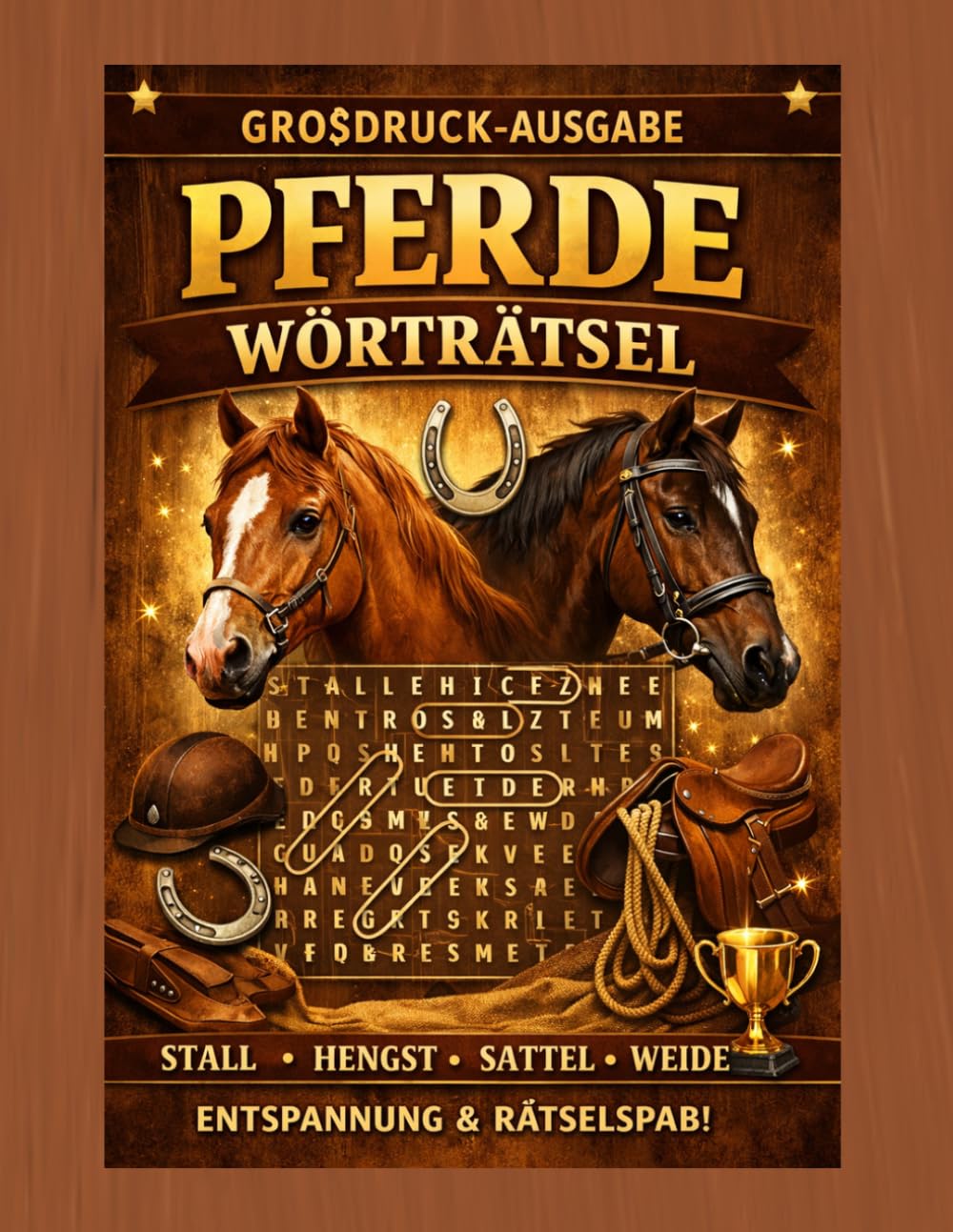 Pferde Worträtsel Großdruck: 40 Pferde-Themen Worträtsel in Großdruck | Leicht bis Schwer | Große Seiten für einfaches Lesen | Rätselbuch für Erwachsene und Jugendliche | Lösungen enthalten