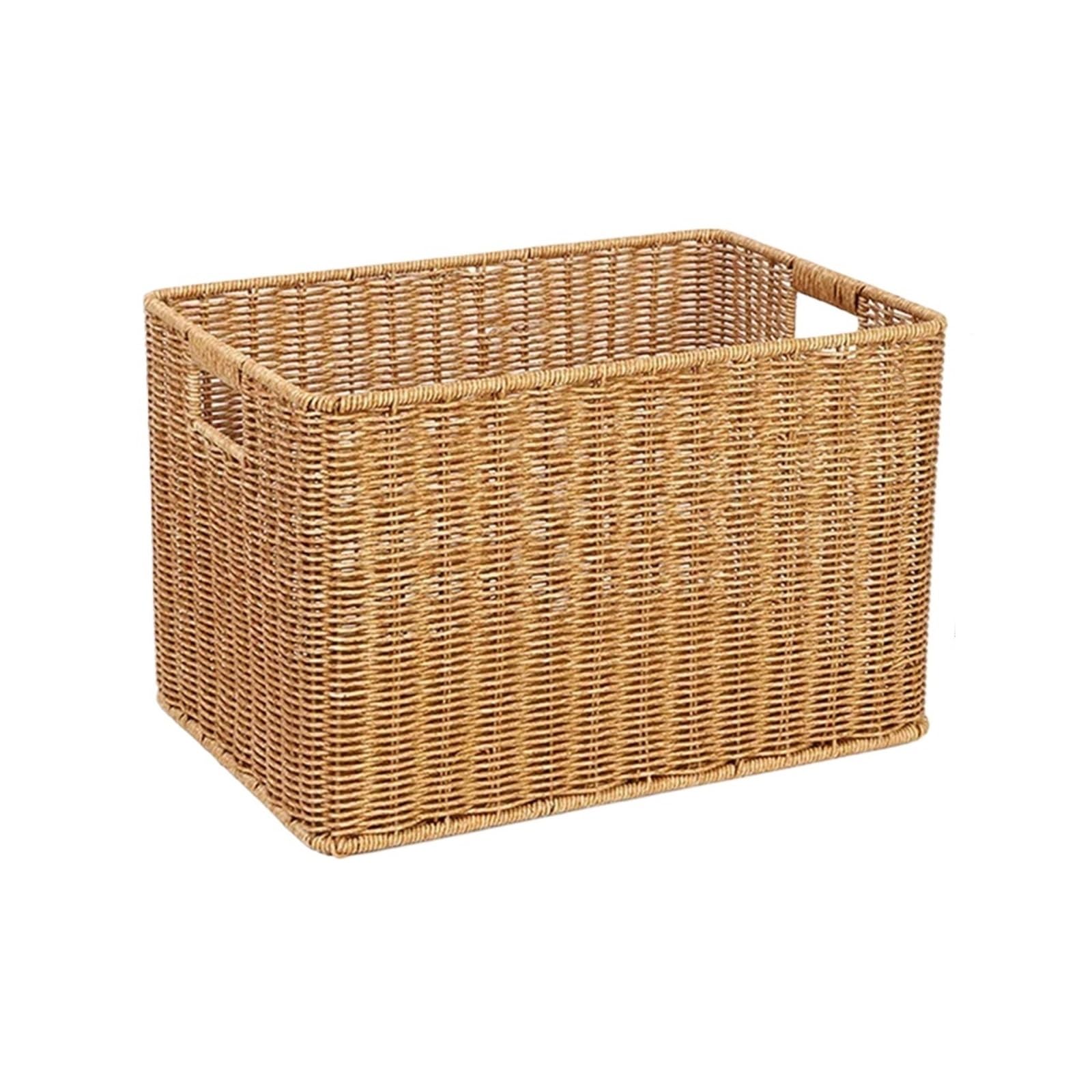 Picnic Basket Seaweed Wicker Sundries Toy Organizer Clothes Closet Dirty Storage Folding Rattan For Storage(S)