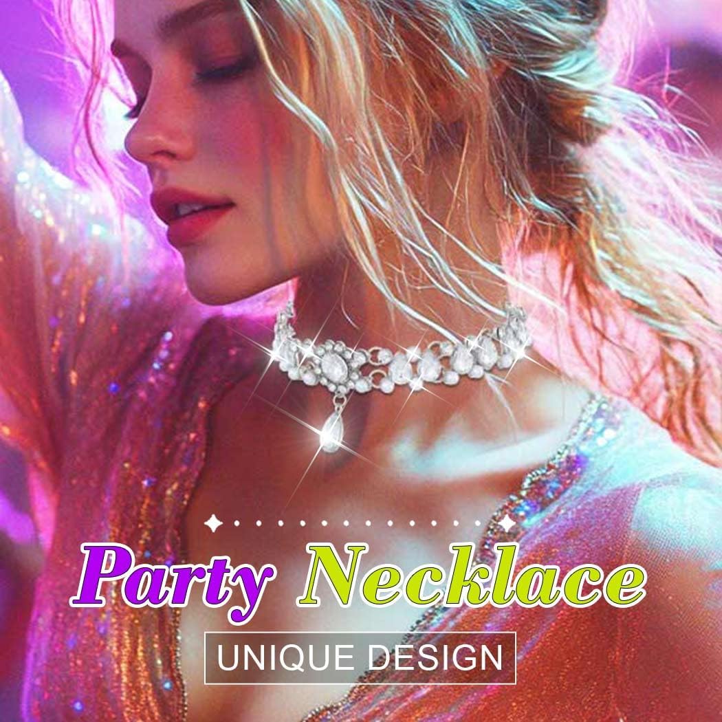 Rhinestone Choker Necklace Jewelry Silver Big Diamond Choker Necklaces for Women - Image 5