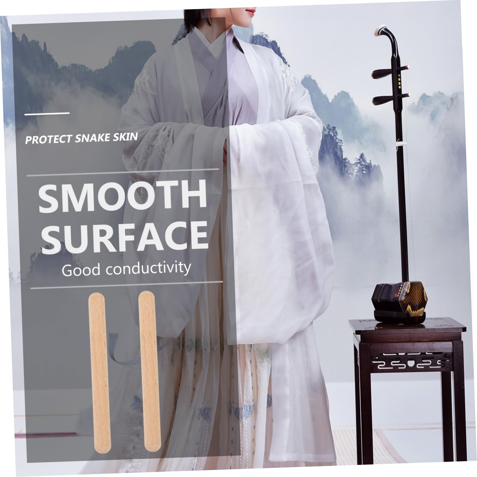 Holibanna 2pcs Beech Erhu Mutes for Beginners Sound Reduction Durable Erhu Accessories Khaki