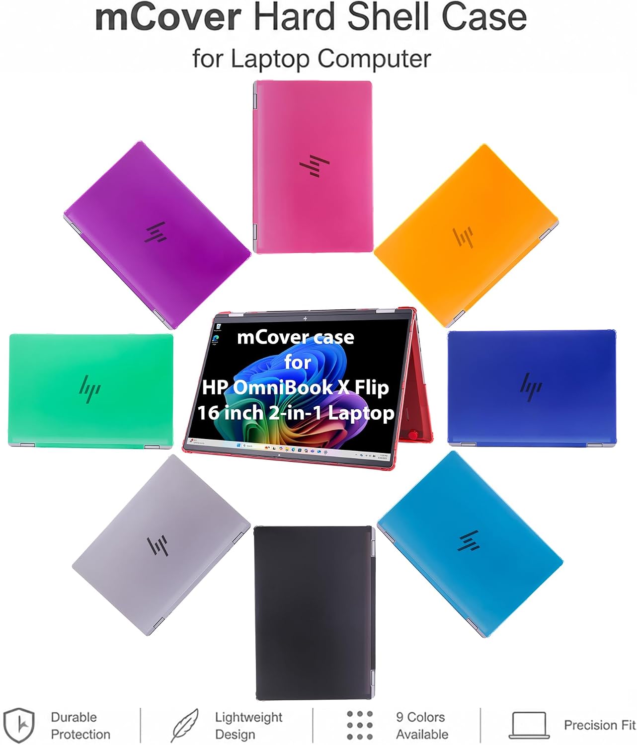 mCover Case ONLY Compatible for 16” 2025+ HP OmniBook X Flip 16-ASxxxx 16-AUxxxx 16-ARxxxx 16-BExxxx 2-in-1 Windows Laptop PC (NOT Fitting Other HP Models)- Clear