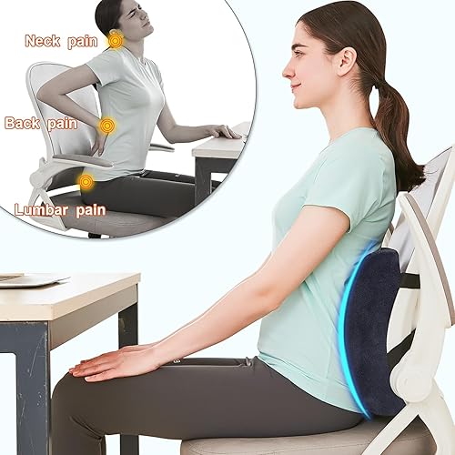 Miniatura 3 de Almohada de apoyo lumbar para silla de oficinaautomóvil, almohada de espuma viscoelástica para aliviar el dolor y mejorar la postura correcta, cojín
