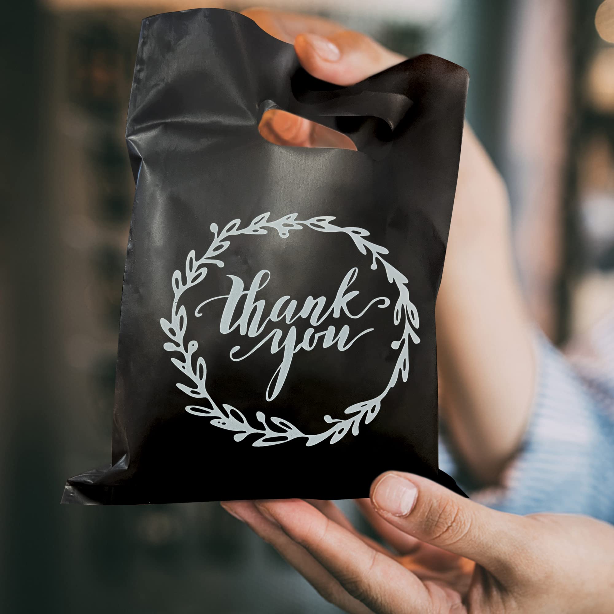 TOSPARTY 100 Stück Kunststofftüten mit Aufschrift "Thank You", Geschenktüten für Süßigkeiten, Kekse, Leckerli-Tüten für Geburtstag, Party, Hochzeit, Weihnachten, Ruhestand