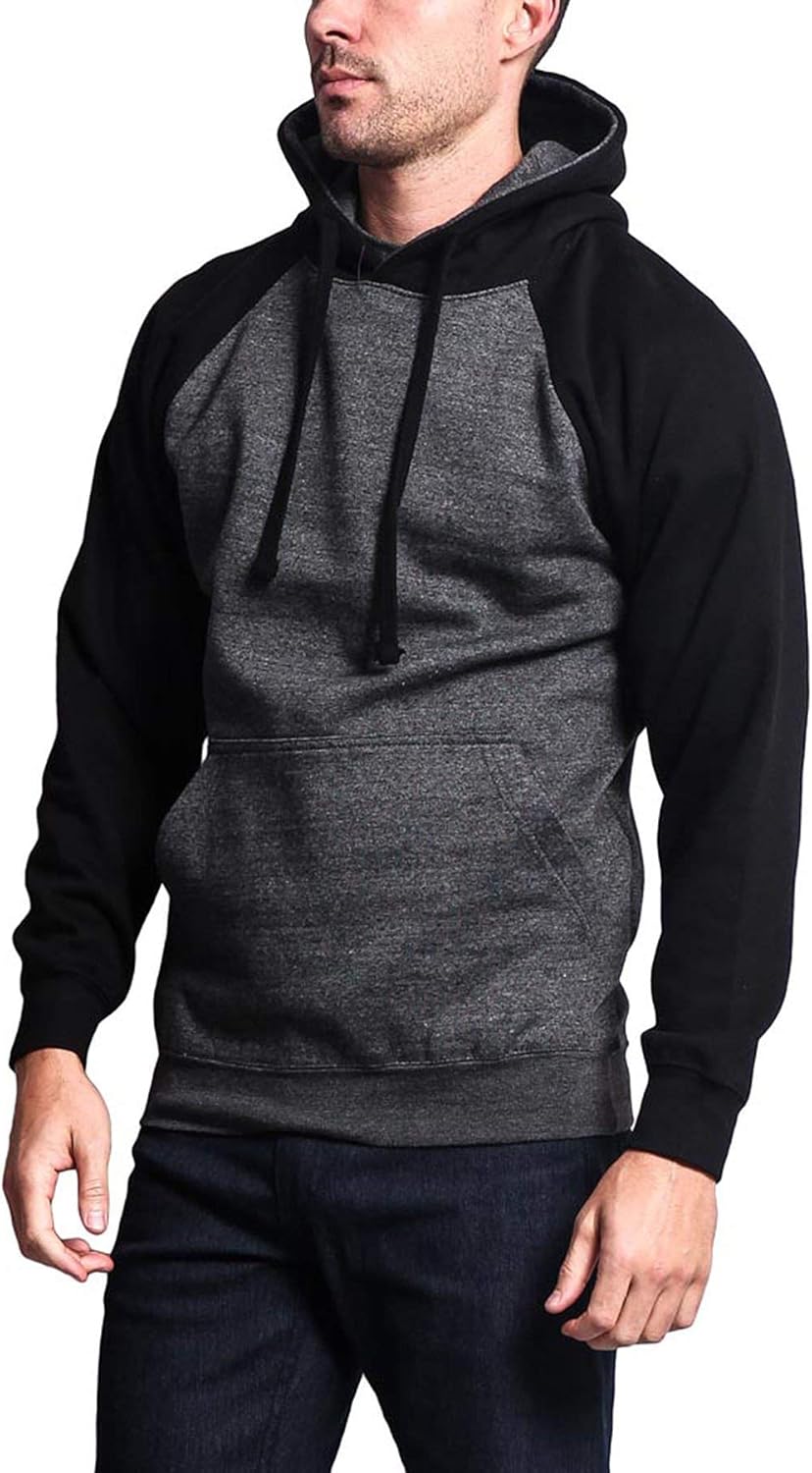 G-Style USA Premium Heavyweight Contrast Raglan Sleeve Pullover Hoodie Sweatshirt - Image 2