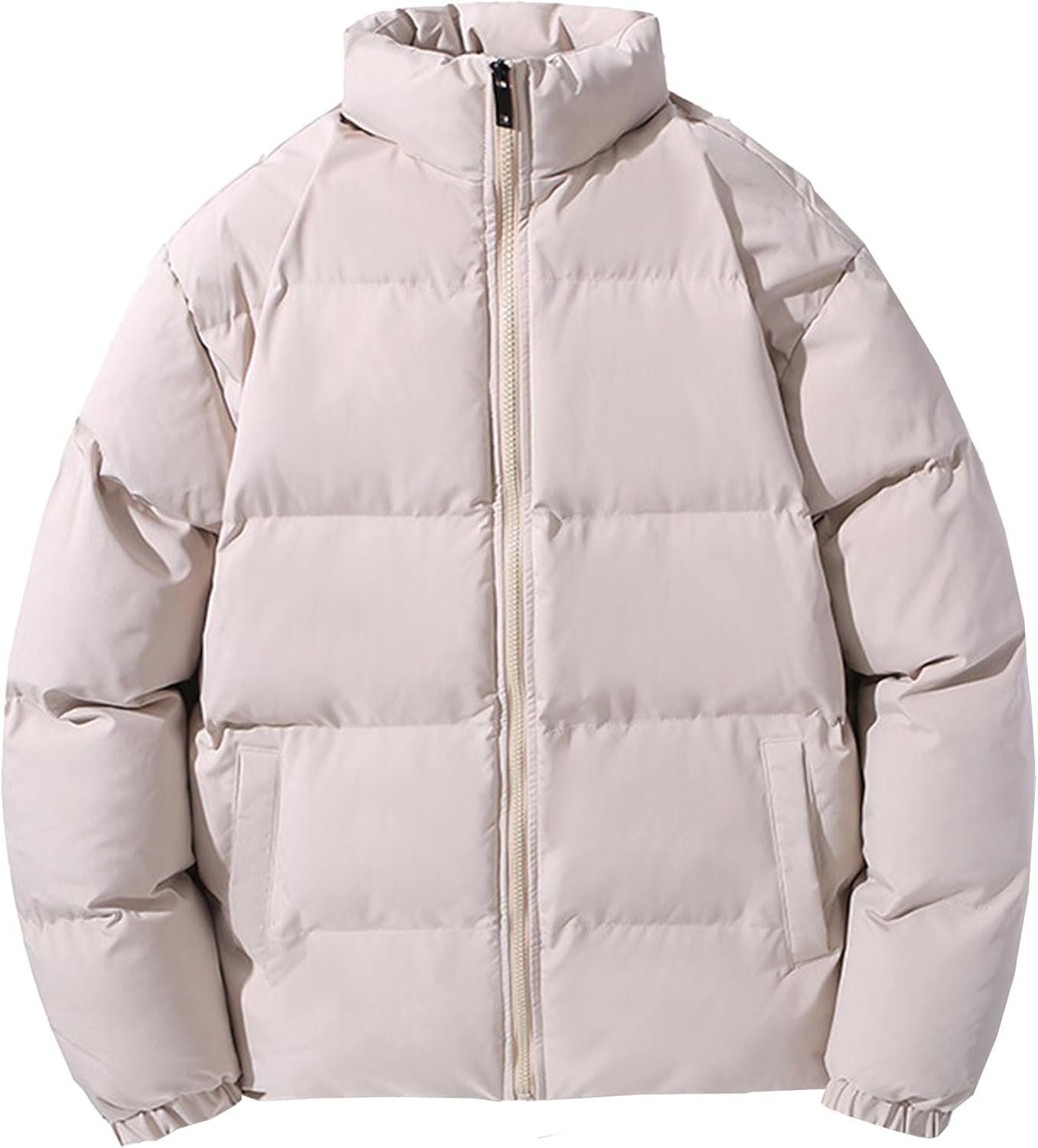 Mens Down Jacket Warm Puffer Jacket Winter Coats Windproof Insulated Jacket Stand Collar Thicken Quilted Puffy Coat