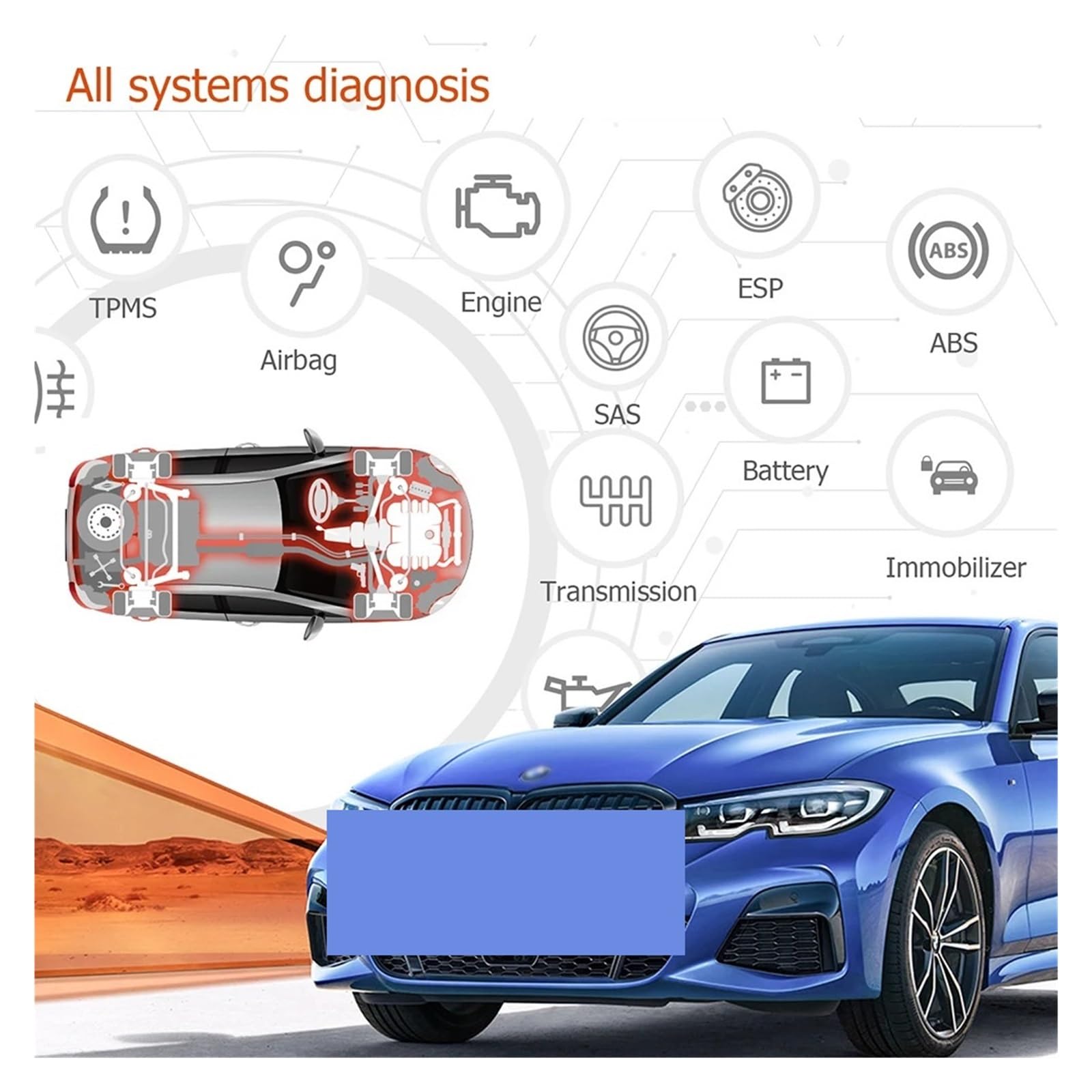 BM500 Pełny system OBD2 Scanner dla E93 E65 Airbag EPB TPMS Reset OBD 2 Diagnostyka Wielojęzyczne narzędzie diagnostyczne samochodu,Przyjazny dla użytkownika