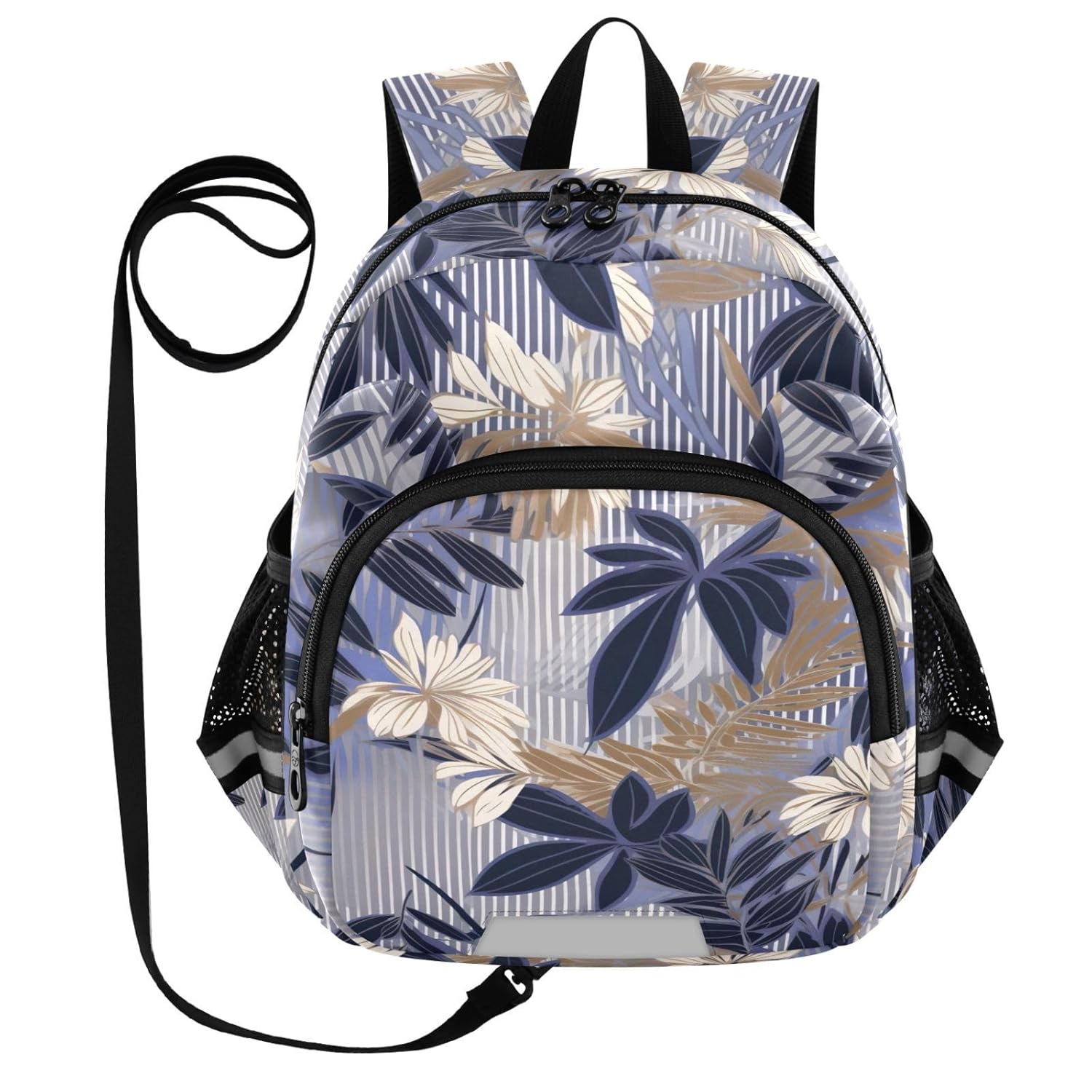 Watercolor Colorful Leaves Blue Toddler Harness Backpack for Boys Girls 3-6 Years Kids Backpack with Anti Lost Safety Leash Child Leash Backpack for Travel Walking Preschool