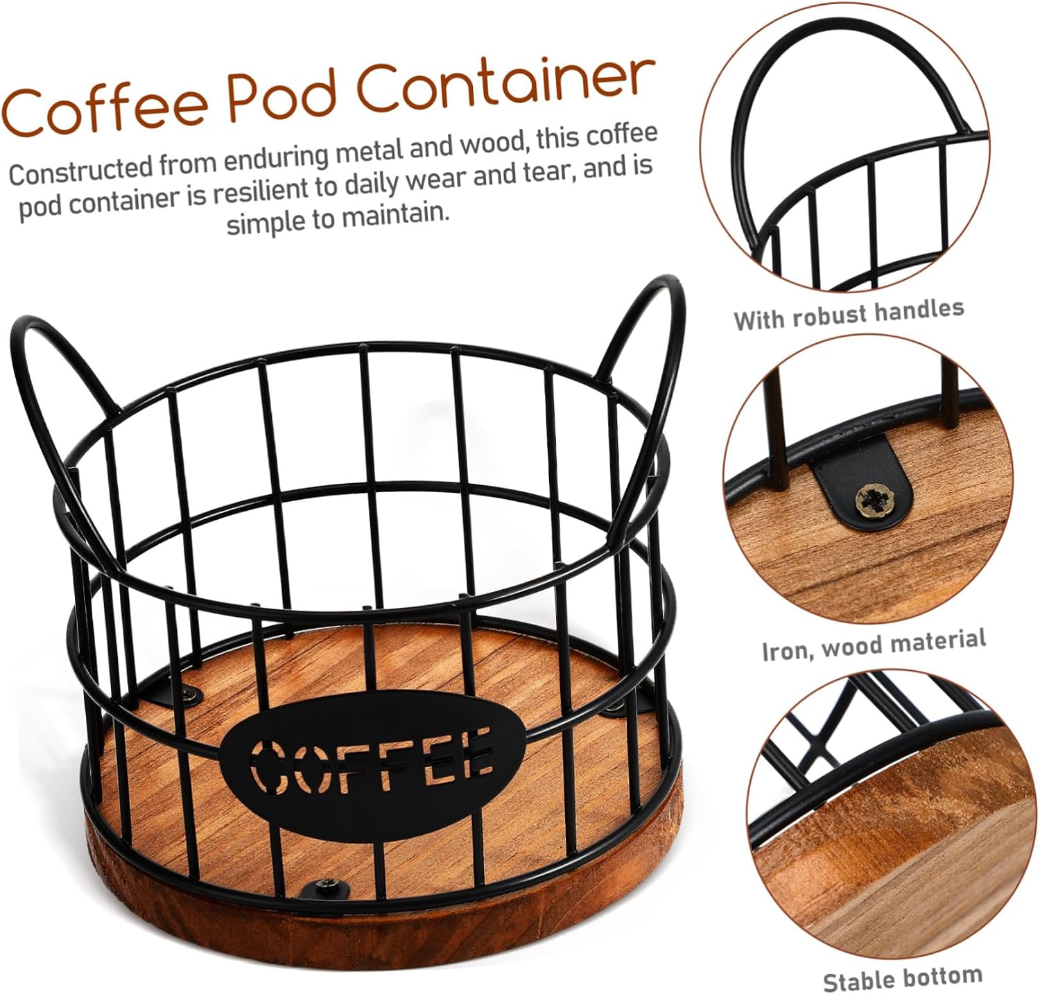 SOLUSTRE Metal Wire Pod Basket Coffee Capsule Storage Basket for Espresso Coffee Accessories Kitchen Open