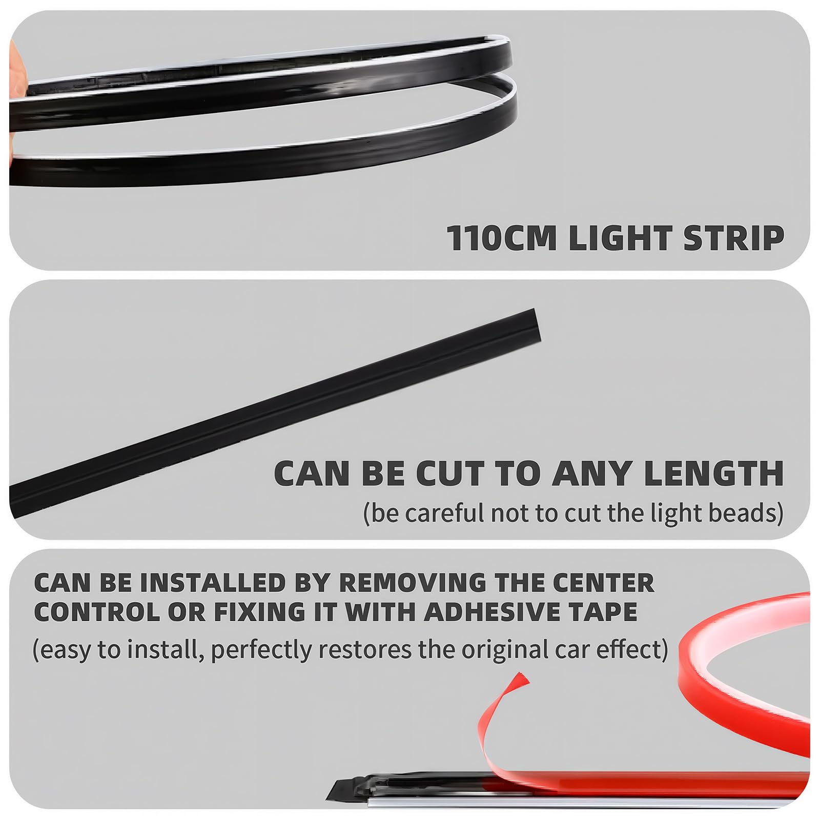 3T6B Illuminazione d'atmosfera LED in acrilico per auto, 16 milioni di colori, controllo tramite app e telecomando, illuminazione d'atmosfera USB per uomo e donna