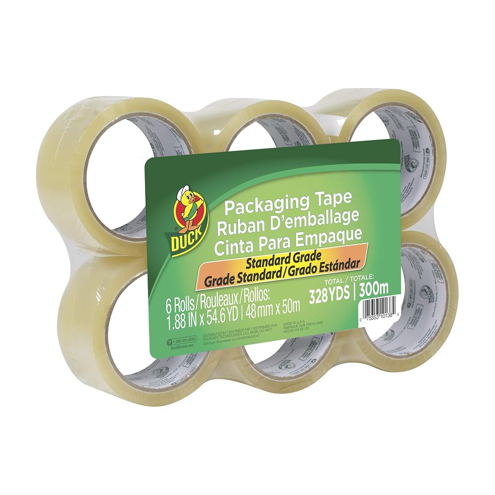 Duck Brand Standard Packaging Tape Refill Rolls, 1.88 in x 54.6 Yds 6 Rolls