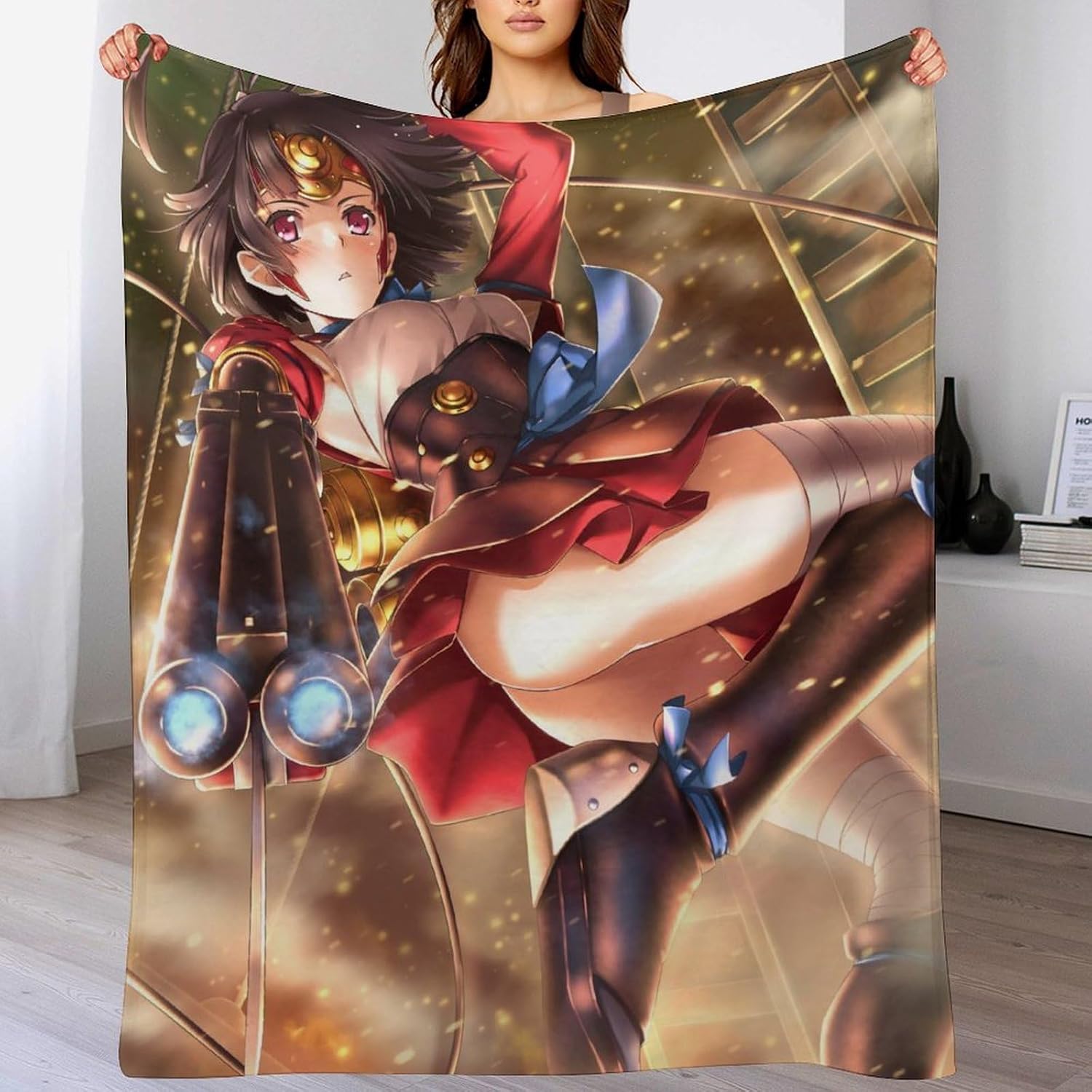 フランネル ブランケット もうふ 可愛い アニメ柄 甲鉄城のカバネリ 無名 おしゃれ 毛布 タオルケット 大判 【カスタムメイド 極