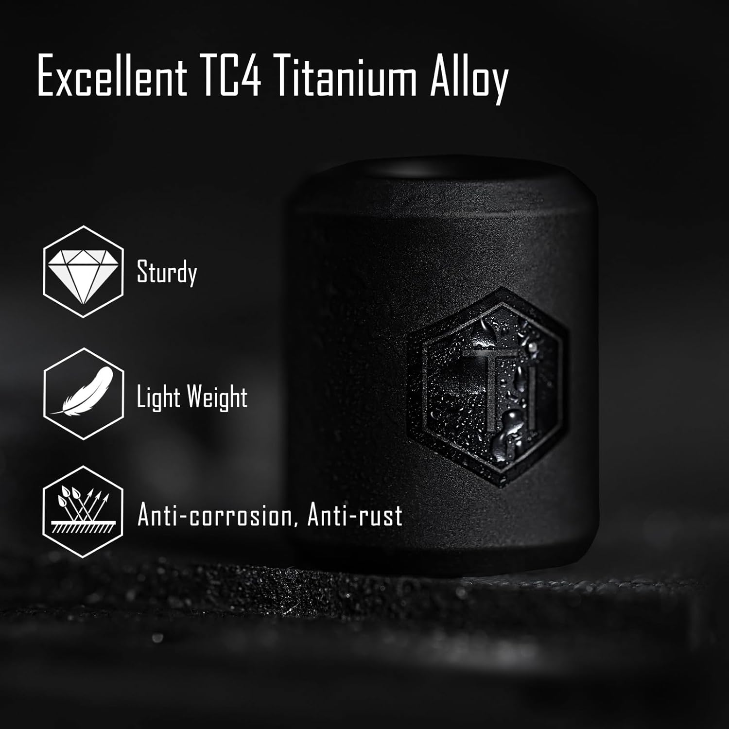 KeyUnity KA01 Titanium Paracord Bead - 2 Pcs Knife Landyard Beads Outdoor EDC Accessories for Bracelet Necklace Mini Flashlight Backpack Keychain