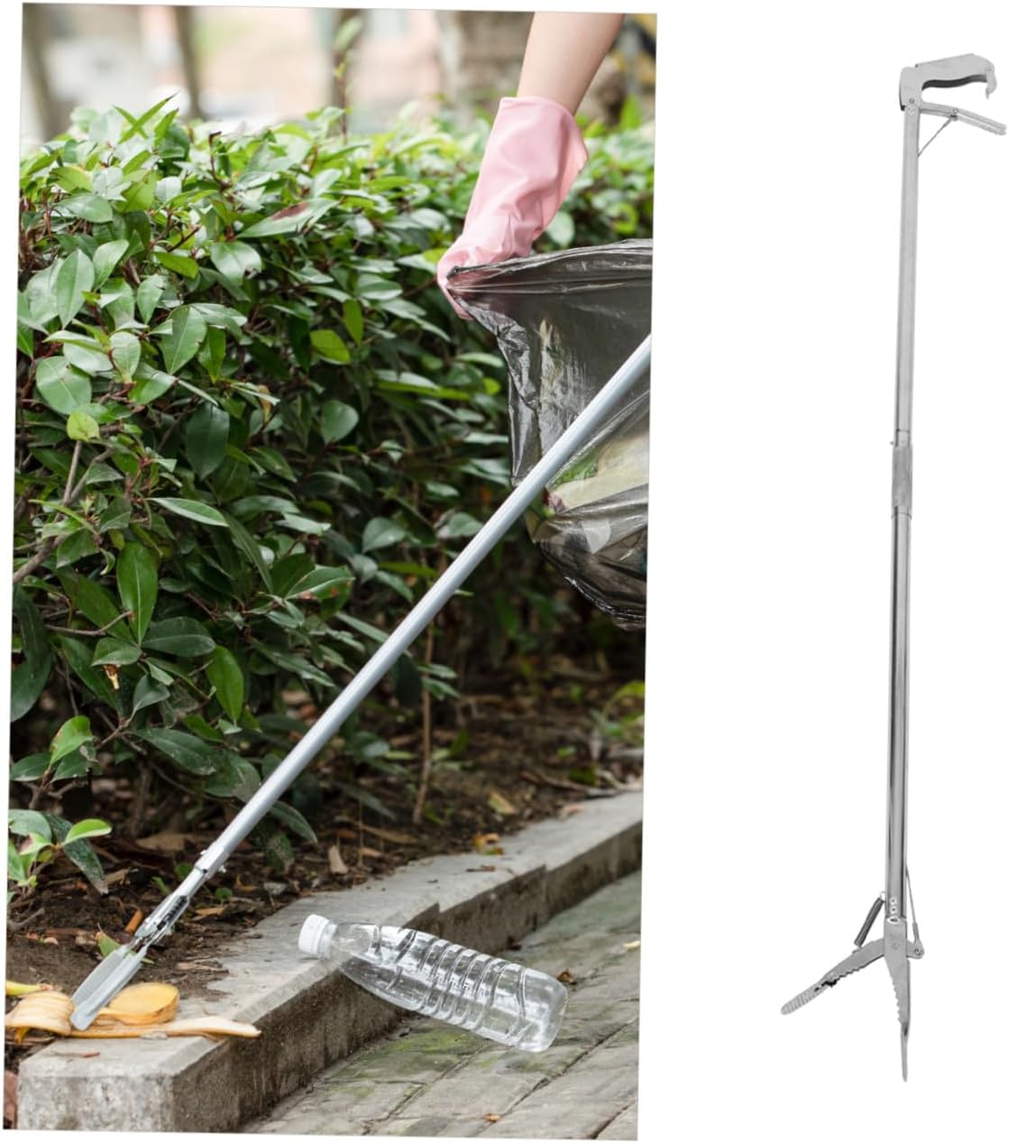 Foldable Stainless Steel Grabber Tool 118cm Long Reaching Aid for Elderly and Bedridden Patients Heavy Duty Picker for Home and Daily Use Support