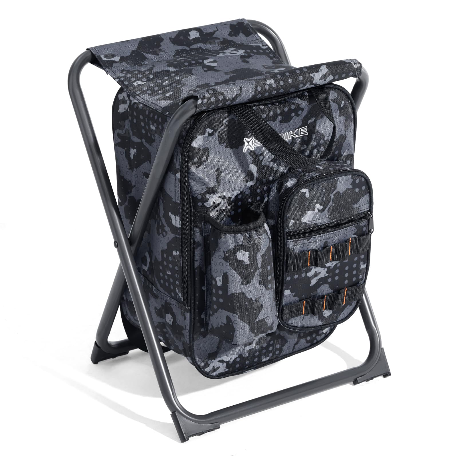 X Strike Backpack Fishing Chair with Cooler Bag, Foldable Camping Stool for Adults up to 350 lbs, Portable Lightweight for Hunting, Hiking, Outdoors